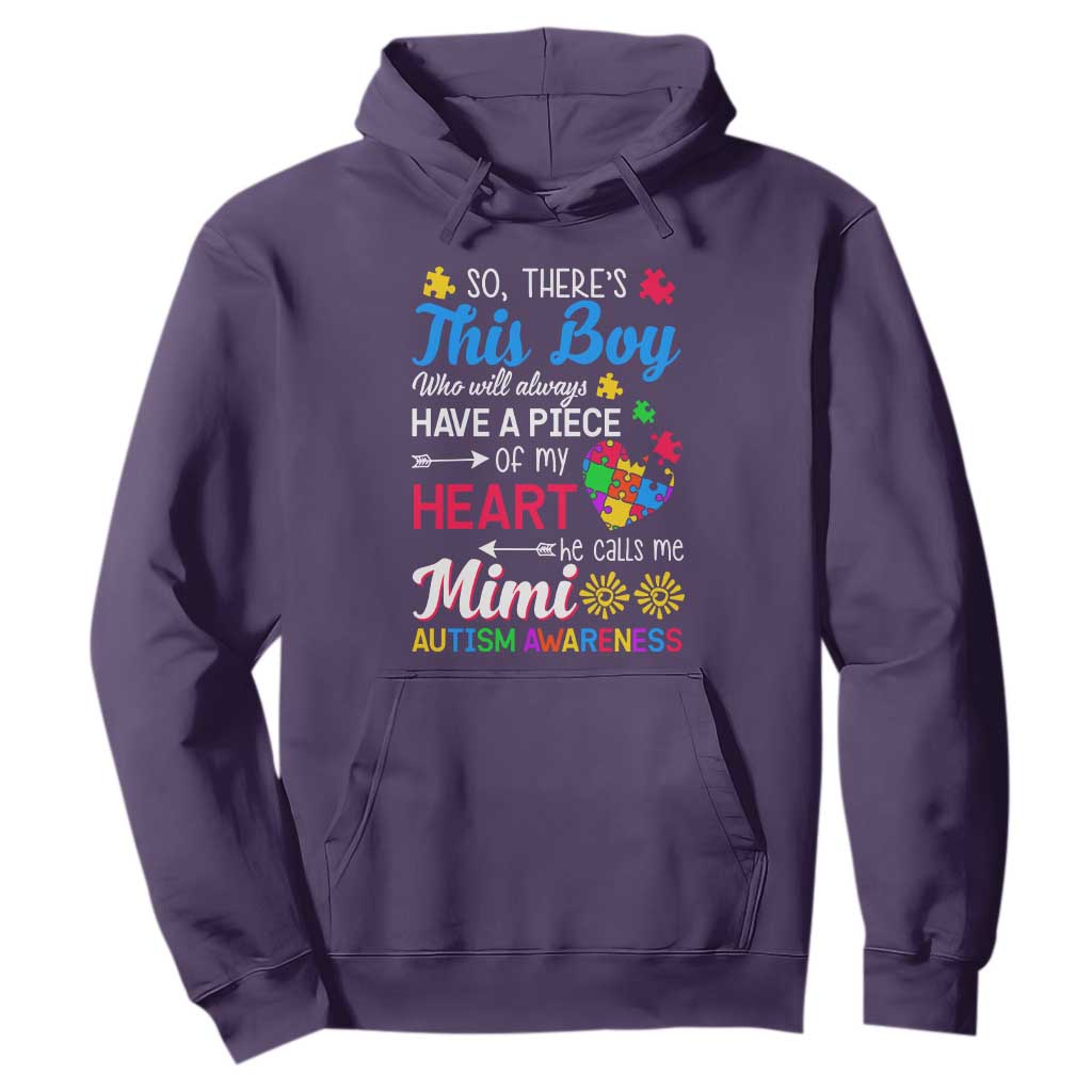 Autism Grandma Hoodie This Boy Will Always Have A Piece Of My Heart He Calls Me Mimi Autism Awareness TS01 Purple Printyourwear