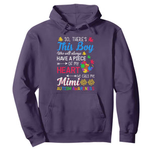 Autism Grandma Hoodie This Boy Will Always Have A Piece Of My Heart He Calls Me Mimi Autism Awareness TS01 Purple Printyourwear