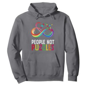 Autism Acceptance Hoodie People Not Puzzles Spectrum Infinity TS01 Charcoal Printyourwear