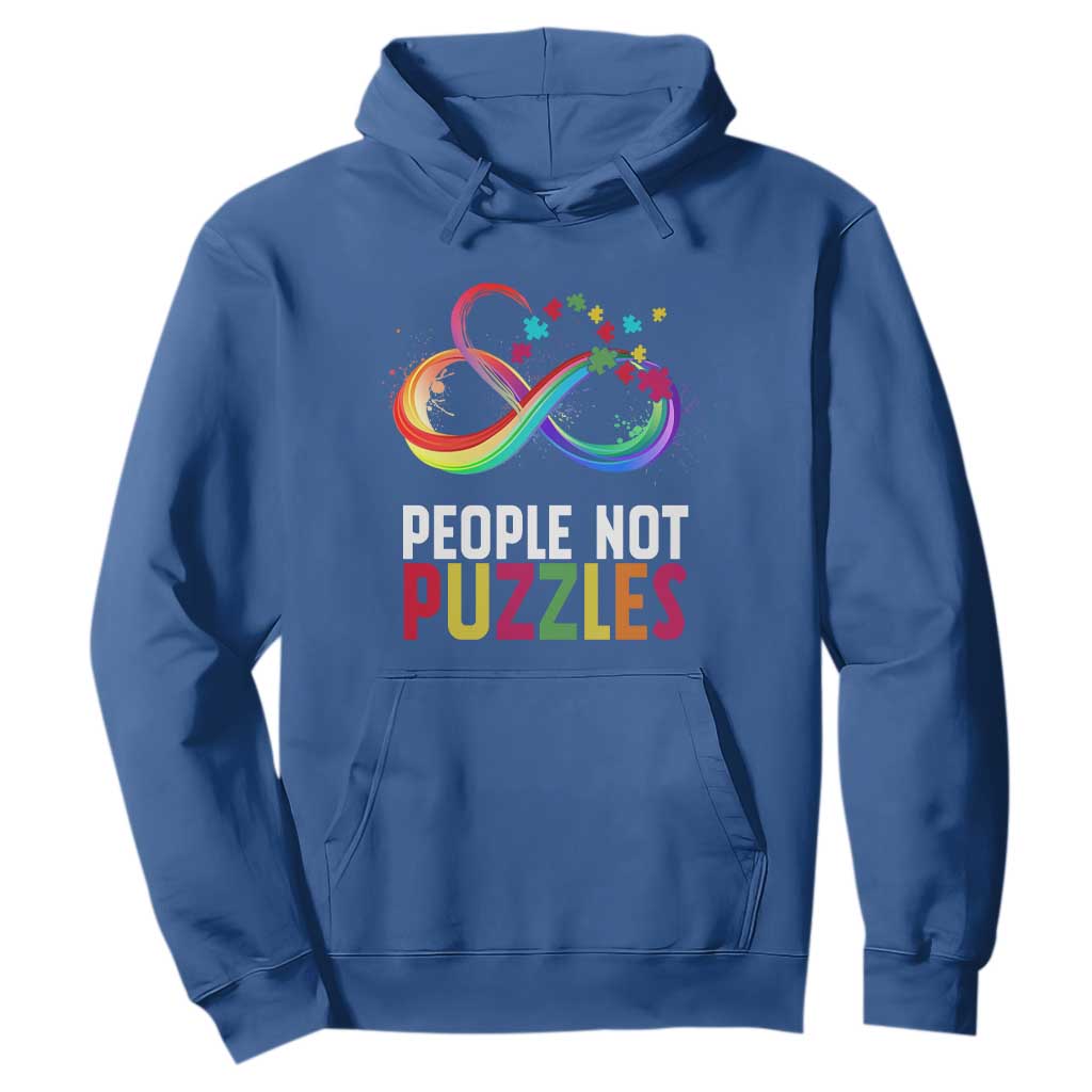 Autism Acceptance Hoodie People Not Puzzles Spectrum Infinity TS01 Royal Blue Printyourwear