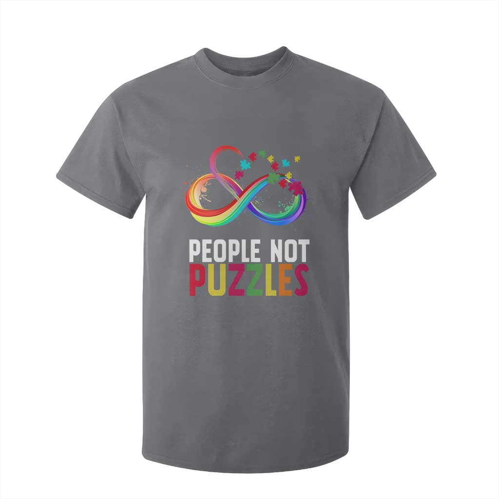 Autism Acceptance T Shirt For Kid People Not Puzzles Spectrum Infinity TS01 Charcoal Printyourwear