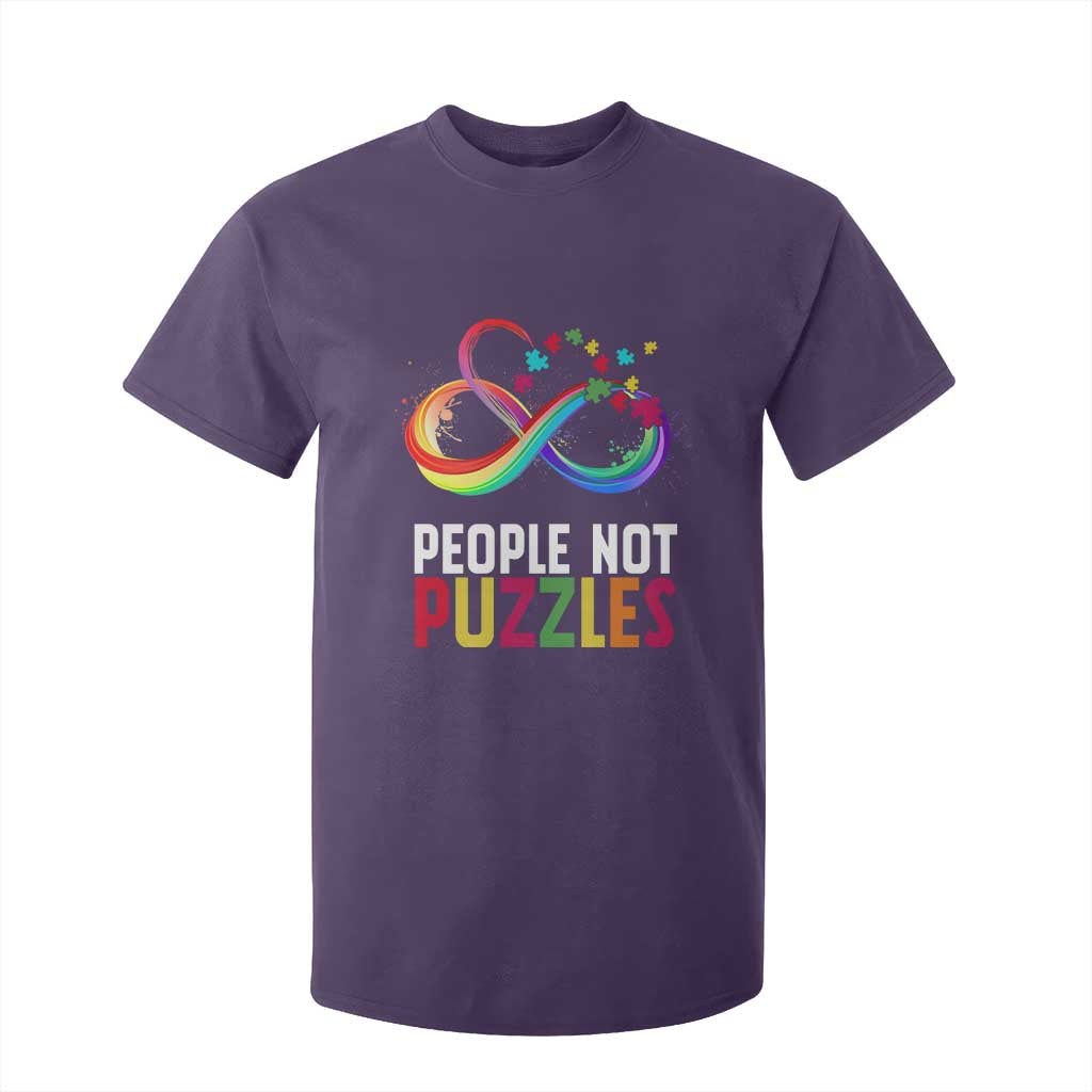 Autism Acceptance T Shirt For Kid People Not Puzzles Spectrum Infinity TS01 Purple Printyourwear