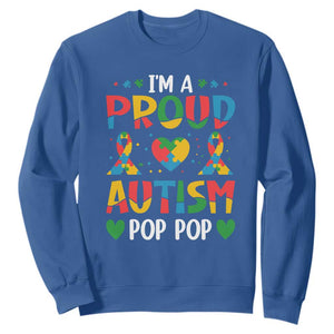 Autism Grandpa Sweatshirt I'm A Proud Autism Pop Pop TS01 Royal Blue Printyourwear
