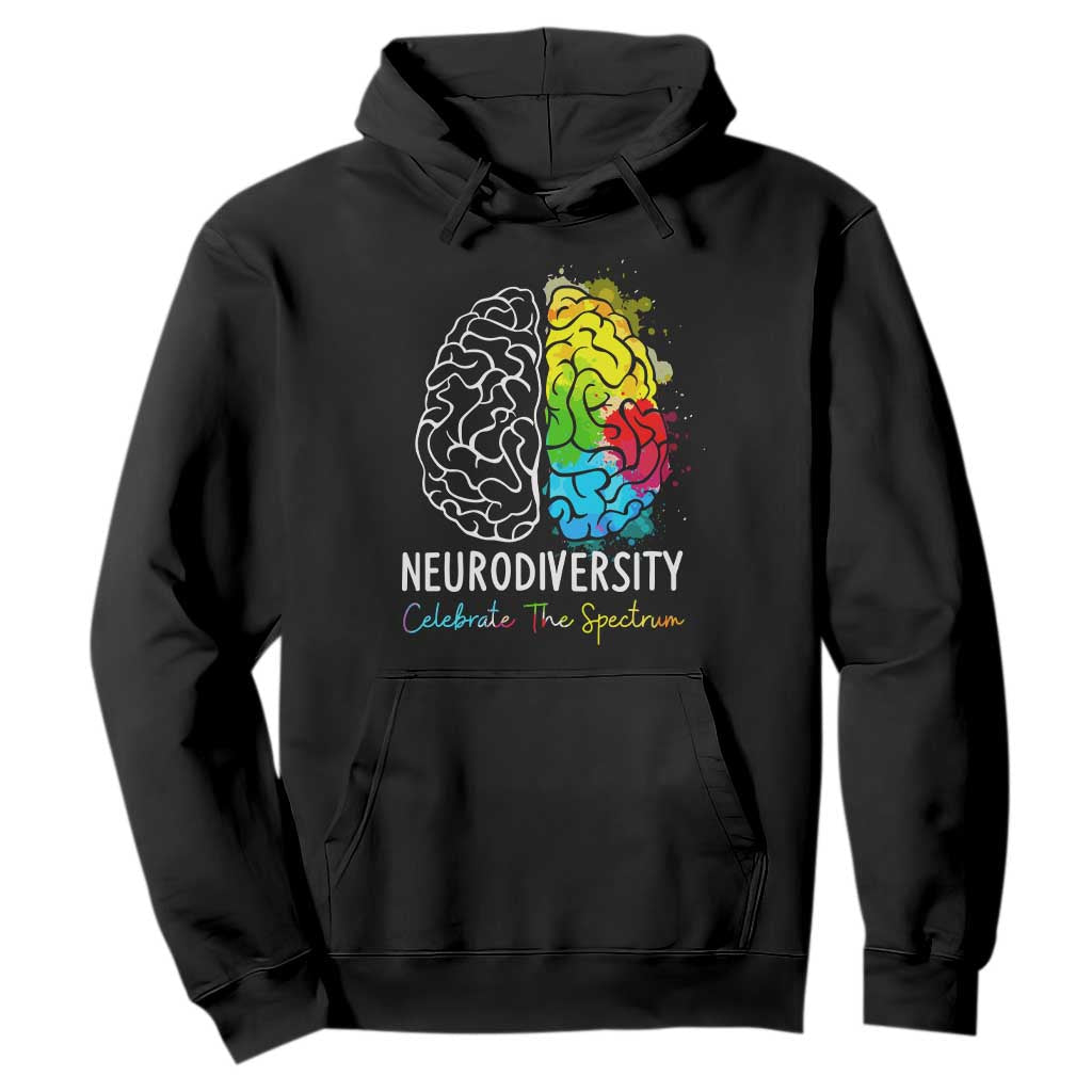 Proud Autism Hoodie Neurodiversity Celebrate The Spectrum TS01 Black Printyourwear