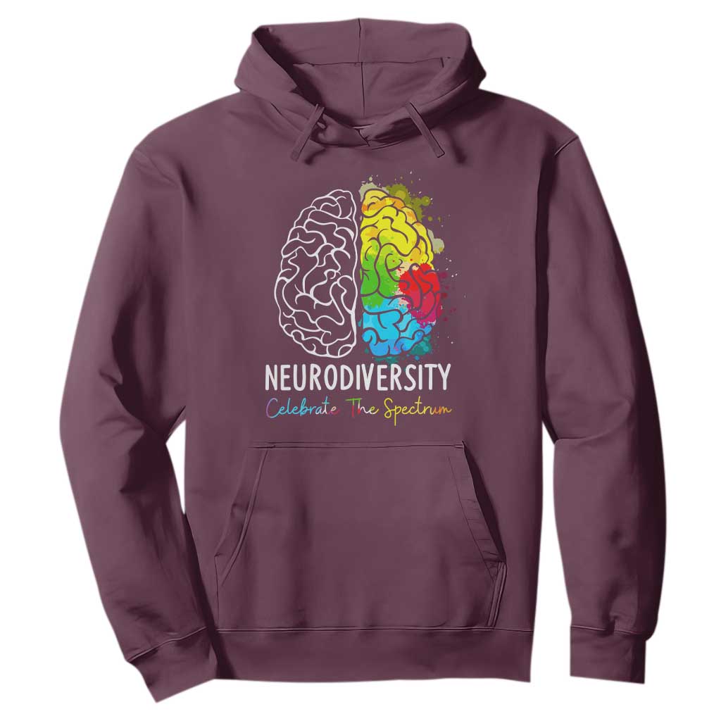Proud Autism Hoodie Neurodiversity Celebrate The Spectrum TS01 Maroon Printyourwear