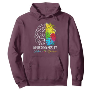 Proud Autism Hoodie Neurodiversity Celebrate The Spectrum TS01 Maroon Printyourwear