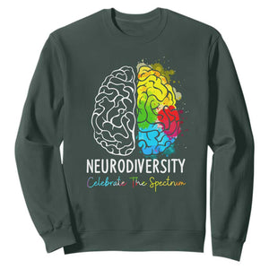 Proud Autism Sweatshirt Neurodiversity Celebrate The Spectrum TS01 Dark Forest Green Printyourwear