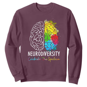 Proud Autism Sweatshirt Neurodiversity Celebrate The Spectrum TS01 Maroon Printyourwear