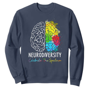 Proud Autism Sweatshirt Neurodiversity Celebrate The Spectrum TS01 Navy Printyourwear