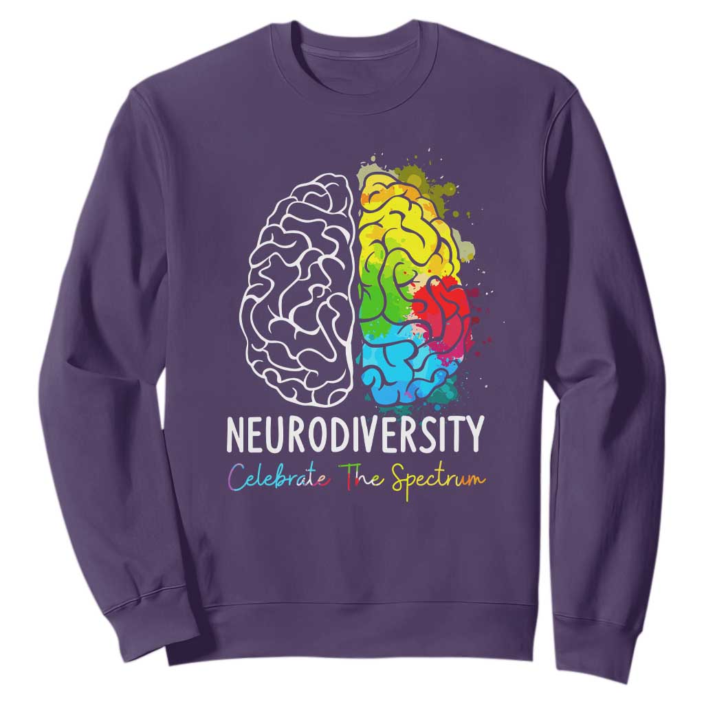 Proud Autism Sweatshirt Neurodiversity Celebrate The Spectrum TS01 Purple Printyourwear