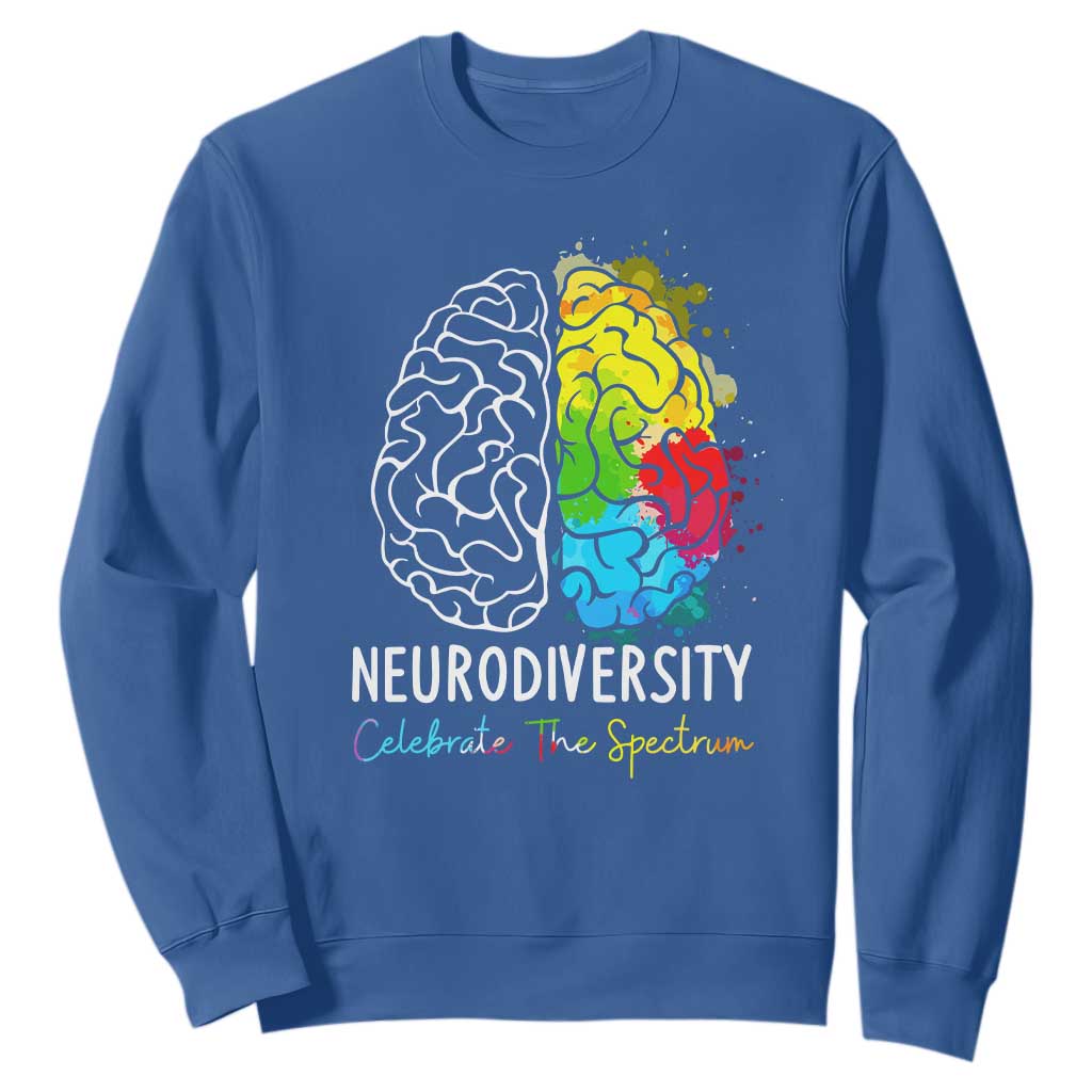 Proud Autism Sweatshirt Neurodiversity Celebrate The Spectrum TS01 Royal Blue Printyourwear