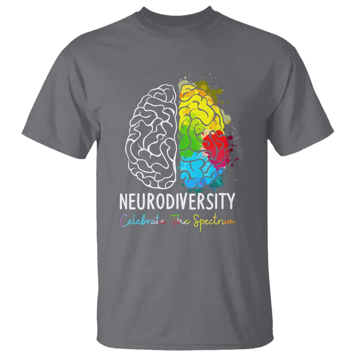 Proud Autism T Shirt Neurodiversity Celebrate The Spectrum TS01 Charcoal Printyourwear