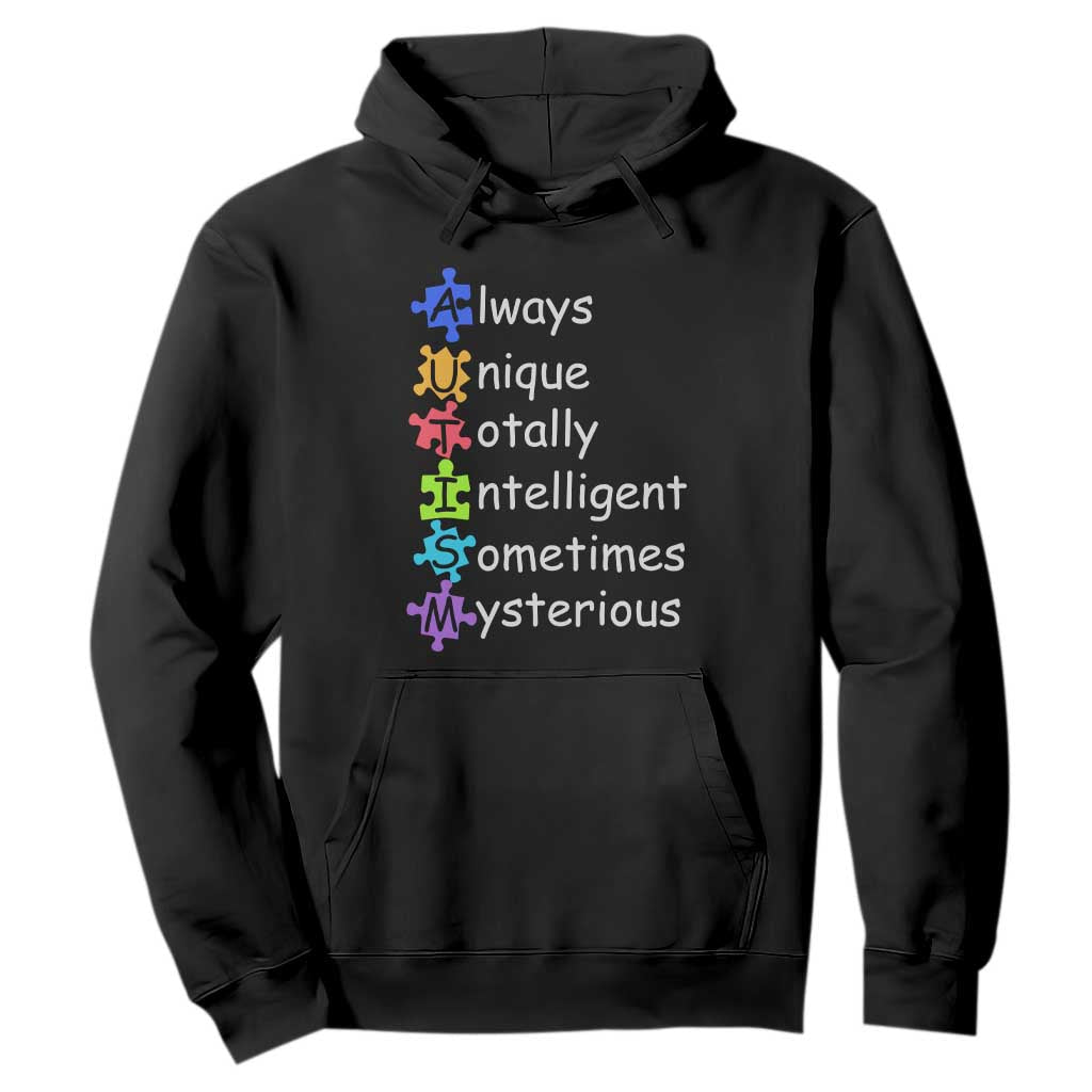 Autism Definition Hoodie Always Unique Totally Intelligent Sometimes Mysterious TS01 Black Printyourwear