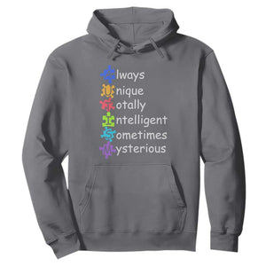 Autism Definition Hoodie Always Unique Totally Intelligent Sometimes Mysterious TS01 Charcoal Printyourwear