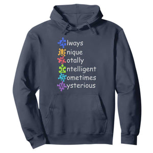 Autism Definition Hoodie Always Unique Totally Intelligent Sometimes Mysterious TS01 Navy Printyourwear