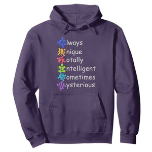 Autism Definition Hoodie Always Unique Totally Intelligent Sometimes Mysterious TS01 Purple Printyourwear