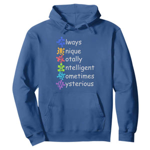 Autism Definition Hoodie Always Unique Totally Intelligent Sometimes Mysterious TS01 Royal Blue Printyourwear