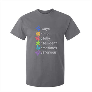 Autism Definition T Shirt For Kid Always Unique Totally Intelligent Sometimes Mysterious TS01 Charcoal Printyourwear