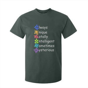Autism Definition T Shirt For Kid Always Unique Totally Intelligent Sometimes Mysterious TS01 Dark Forest Green Printyourwear