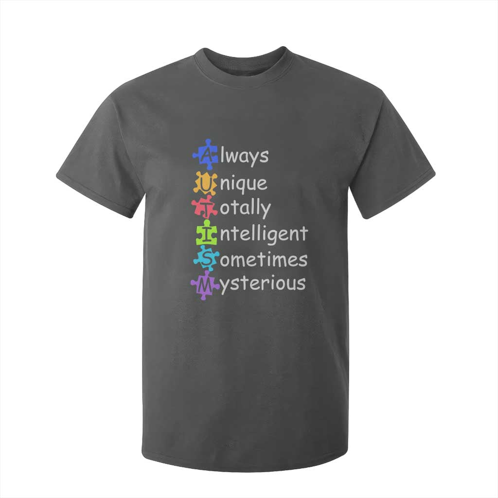 Autism Definition T Shirt For Kid Always Unique Totally Intelligent Sometimes Mysterious TS01 Dark Heather Printyourwear