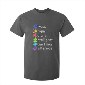 Autism Definition T Shirt For Kid Always Unique Totally Intelligent Sometimes Mysterious TS01 Dark Heather Printyourwear