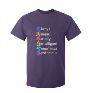 Autism Definition T Shirt For Kid Always Unique Totally Intelligent Sometimes Mysterious TS01 Purple Printyourwear