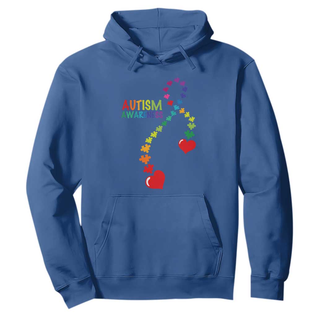 Heart Autism Awareness Hoodie Puzzle Heart Ribbon Support Accept TS01 Royal Blue Printyourwear