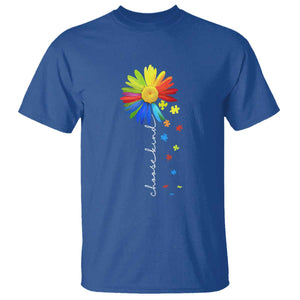 Sunflower Autism T Shirt Choose Kind Rainbow Puzzle Piece TS01 Royal Blue Printyourwear