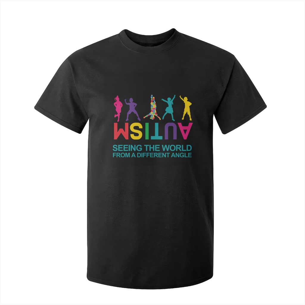 Proud Autism T Shirt For Kid Seeing The World From A Different Angle TS01 Black Printyourwear