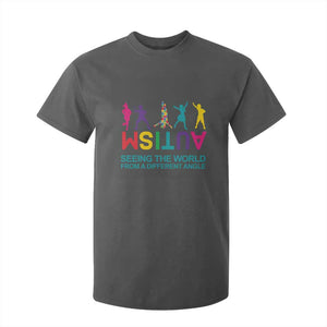 Proud Autism T Shirt For Kid Seeing The World From A Different Angle TS01 Dark Heather Printyourwear