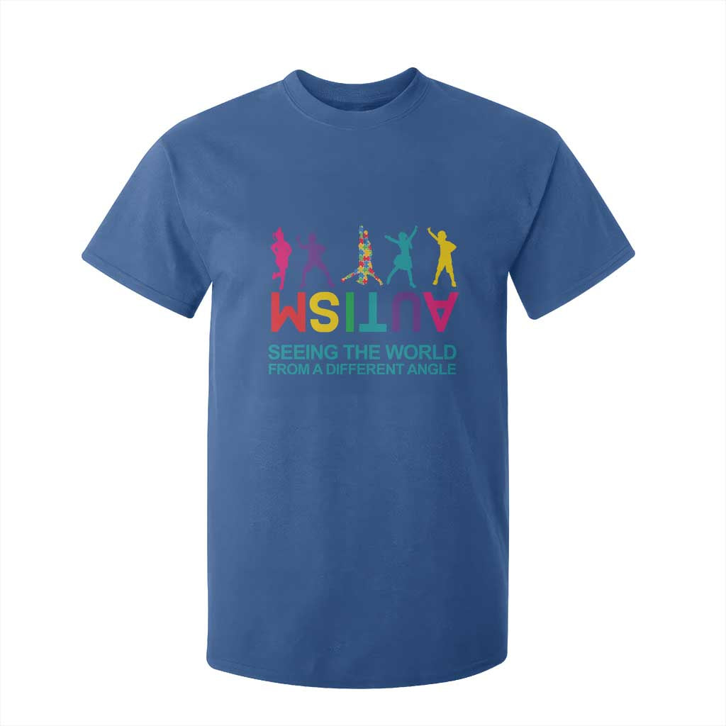 Proud Autism T Shirt For Kid Seeing The World From A Different Angle TS01 Royal Blue Printyourwear
