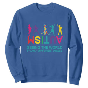 Proud Autism Sweatshirt Seeing The World From A Different Angle TS01 Royal Blue Printyourwear
