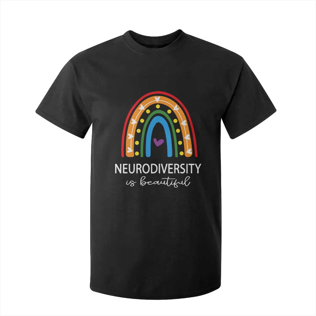 Heart Autism Awareness T Shirt For Kid Neurodiversity Is Beautiful TS01 Black Printyourwear
