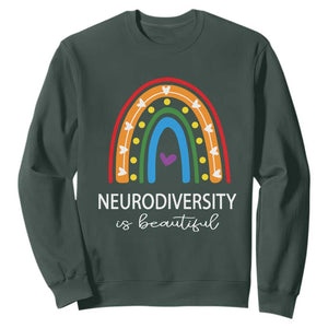 Heart Autism Awareness Sweatshirt Neurodiversity Is Beautiful TS01 Dark Forest Green Printyourwear