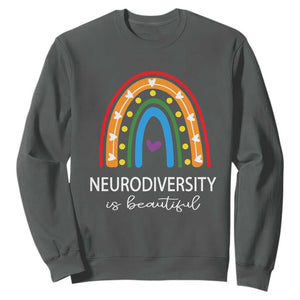 Heart Autism Awareness Sweatshirt Neurodiversity Is Beautiful TS01 Dark Heather Printyourwear