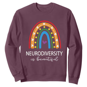 Heart Autism Awareness Sweatshirt Neurodiversity Is Beautiful TS01 Maroon Printyourwear