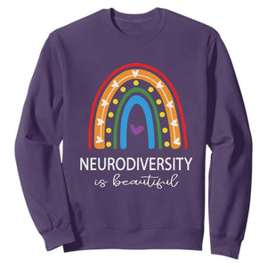 Heart Autism Awareness Sweatshirt Neurodiversity Is Beautiful TS01 Purple Printyourwear