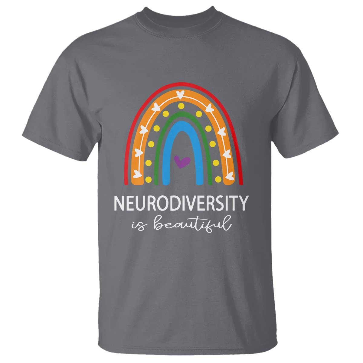 Heart Autism Awareness T Shirt Neurodiversity Is Beautiful TS01 Charcoal Printyourwear