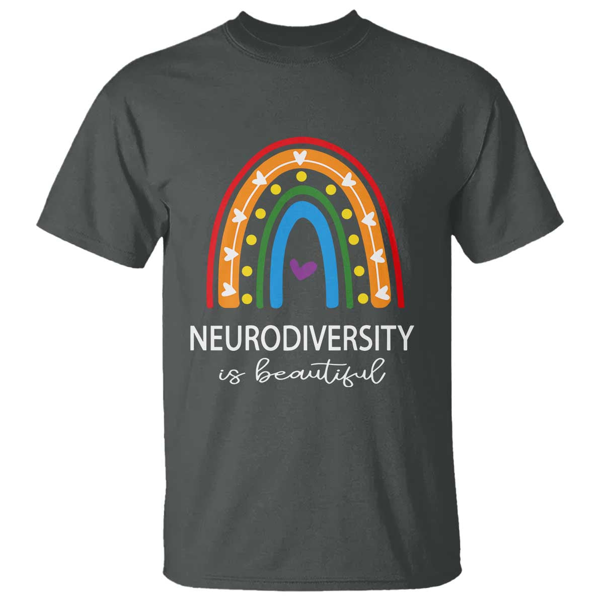 Heart Autism Awareness T Shirt Neurodiversity Is Beautiful TS01 Dark Heather Printyourwear