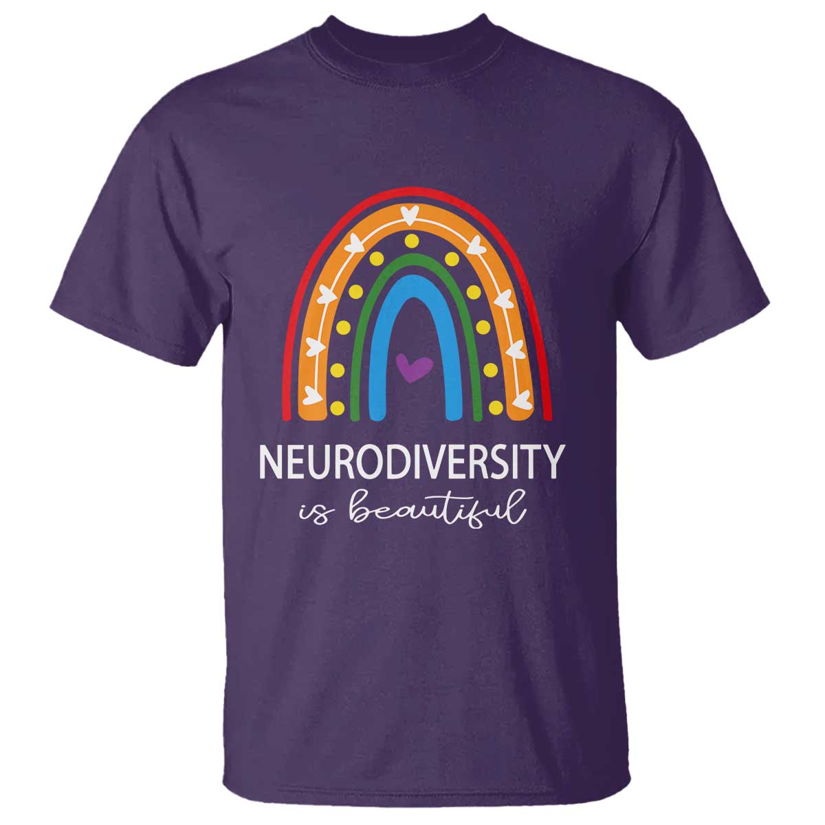 Heart Autism Awareness T Shirt Neurodiversity Is Beautiful TS01 Purple Printyourwear