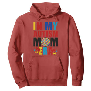 In My Autism Mom Era Hoodie Love Support Puzzle Piece TS01 Red Printyourwear