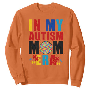 In My Autism Mom Era Sweatshirt Love Support Puzzle Piece TS01 Orange Printyourwear