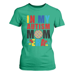 In My Autism Mom Era T Shirt For Women Love Support Puzzle Piece TS01 Irish Green Printyourwear