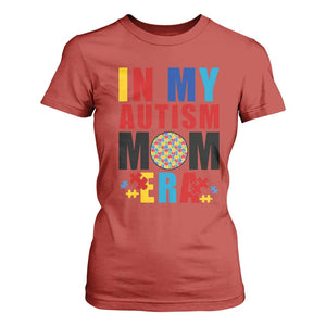 In My Autism Mom Era T Shirt For Women Love Support Puzzle Piece TS01 Red Printyourwear