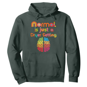Proud Autism Hoodie Normal Is Just A Dryer Setting Neurodiversity Brain TS01 Dark Forest Green Printyourwear