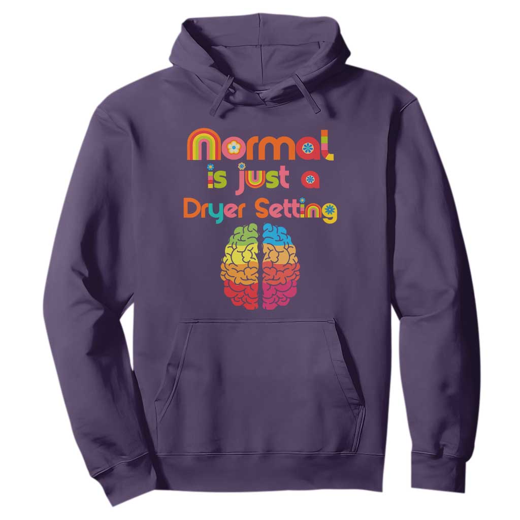 Proud Autism Hoodie Normal Is Just A Dryer Setting Neurodiversity Brain TS01 Purple Printyourwear