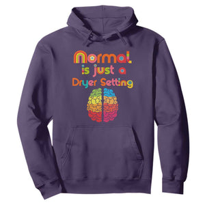 Proud Autism Hoodie Normal Is Just A Dryer Setting Neurodiversity Brain TS01 Purple Printyourwear