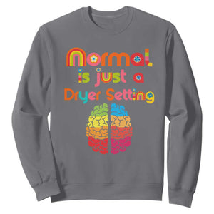 Proud Autism Sweatshirt Normal Is Just A Dryer Setting Neurodiversity Brain TS01 Charcoal Printyourwear