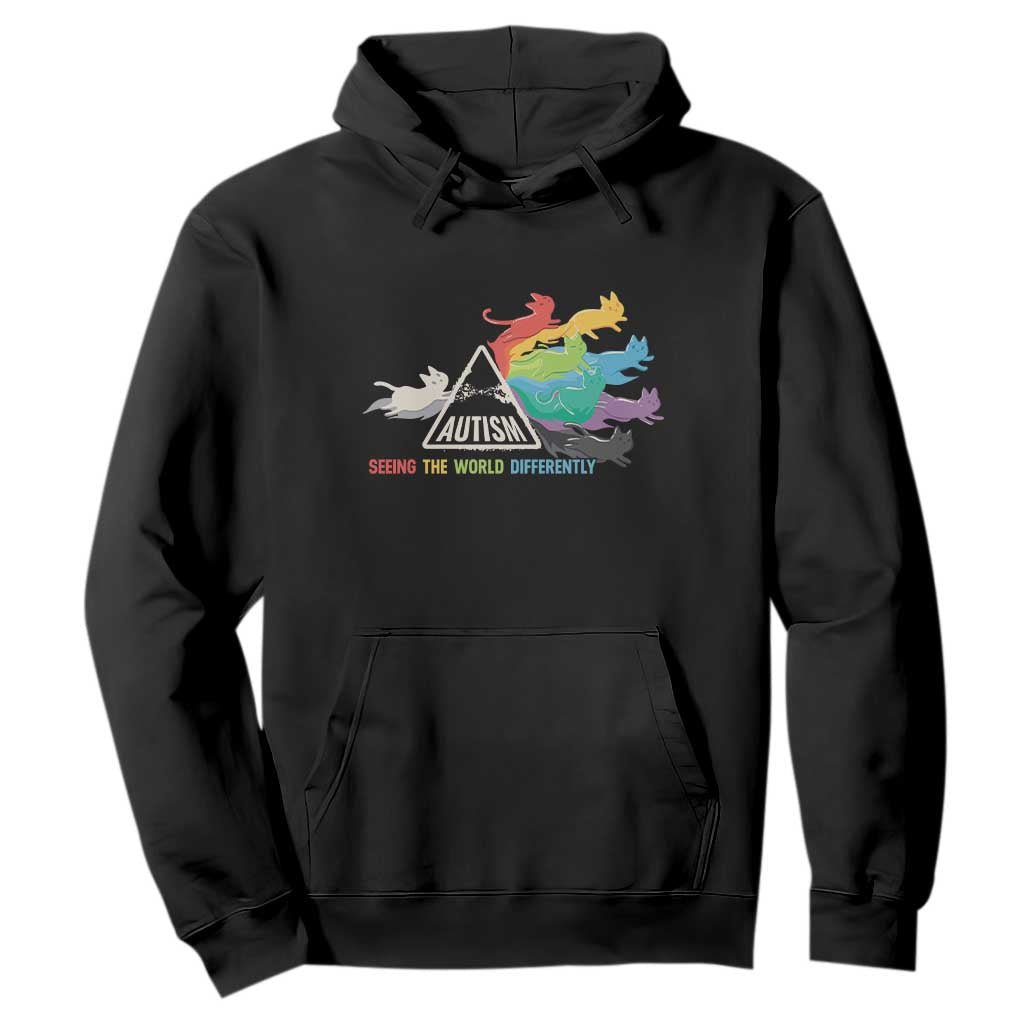 Cat Autism Hoodie Seeing The World Form A Different Angle TS01 Black Printyourwear