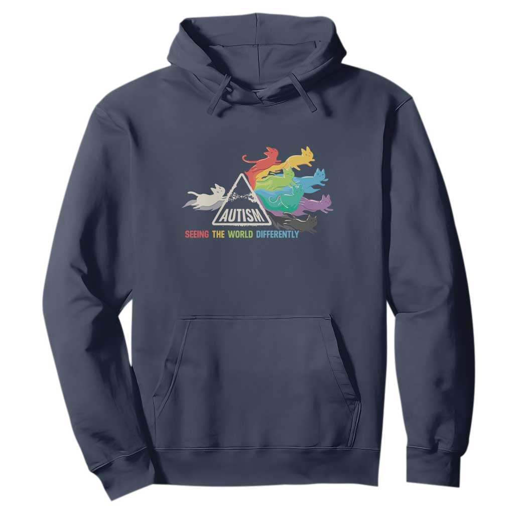 Cat Autism Hoodie Seeing The World Form A Different Angle TS01 Navy Printyourwear